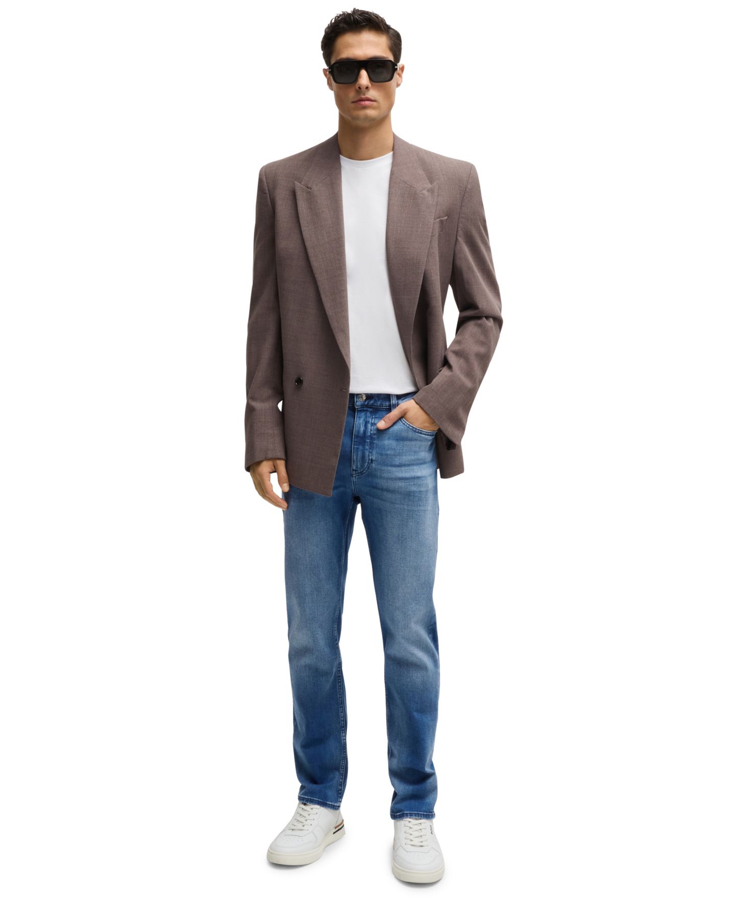 Мужские джинсы Hugo Boss Slim-Fit, цвет: Синий — фото 3