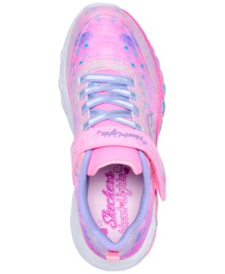 Little Girls' S-Lights: Eternal Heart Lights Light-Up Fastening Strap Casual Sneakers from Finish Line