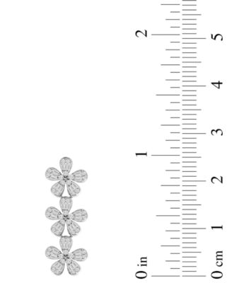 Diamond Flower Triple Drop Earrings (3/4 ct. t.w.) in 14k White Gold