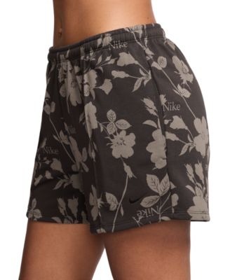 Women's Printed Mid-Rise Pull-On Terry Shorts 