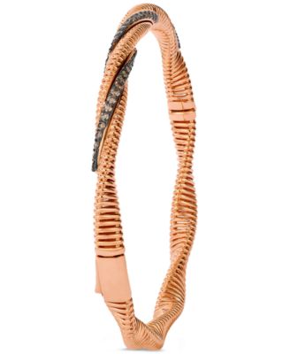 Chocolatier&reg; Chocolate Diamond Bangle Bracelet in 14k Rose & White Gold