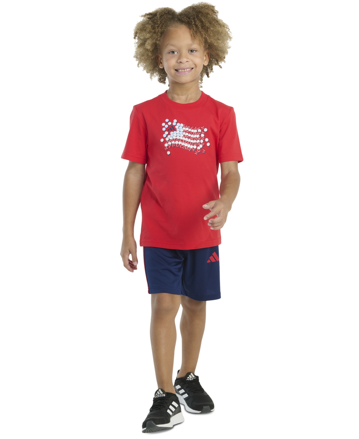 Adidas Originals Toddler & Little Boys Short-sleeve Graphic T-shirt & Stripe Shorts, 2 Piece Set