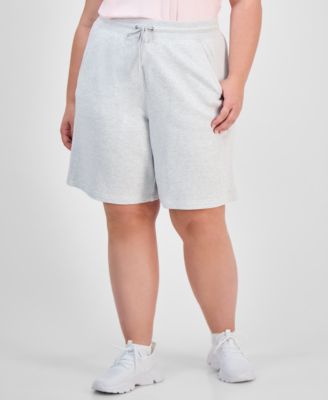 Plus Size Cotton-Blend Pull-On Bermuda Shorts, Exclusively at Macy's