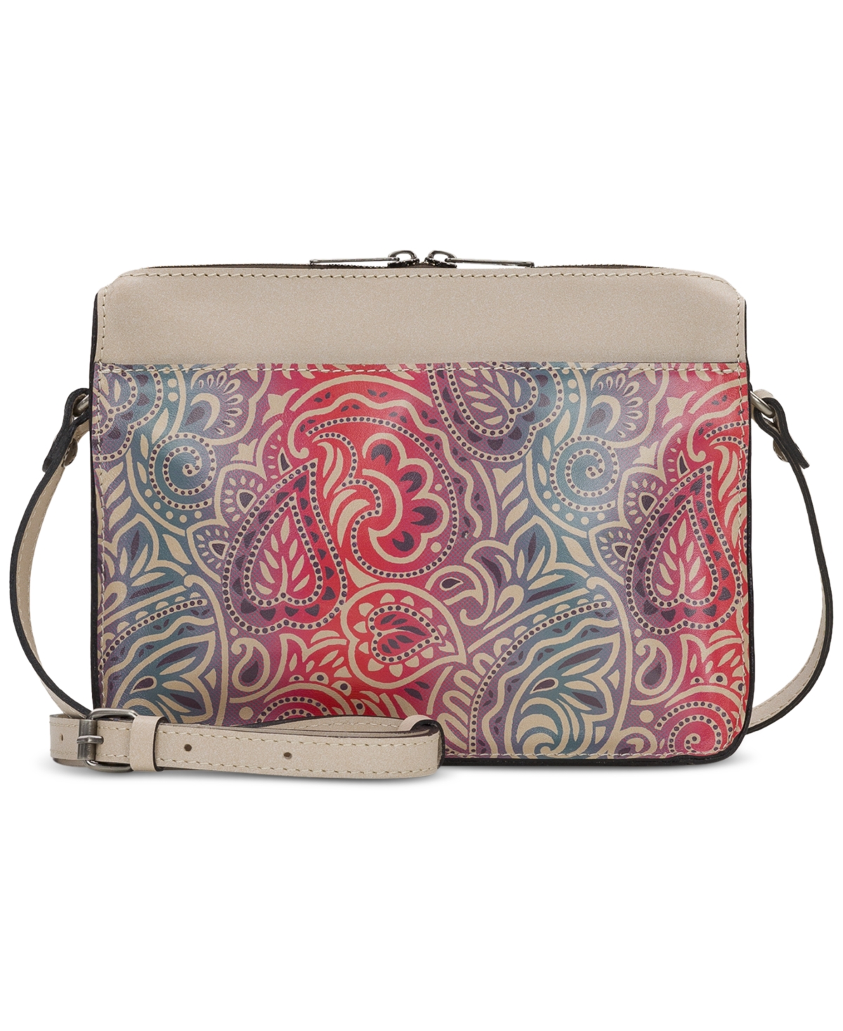 Shop Patricia Nash Nazaire Crossbody Bag In Chalk White,greek Ombre