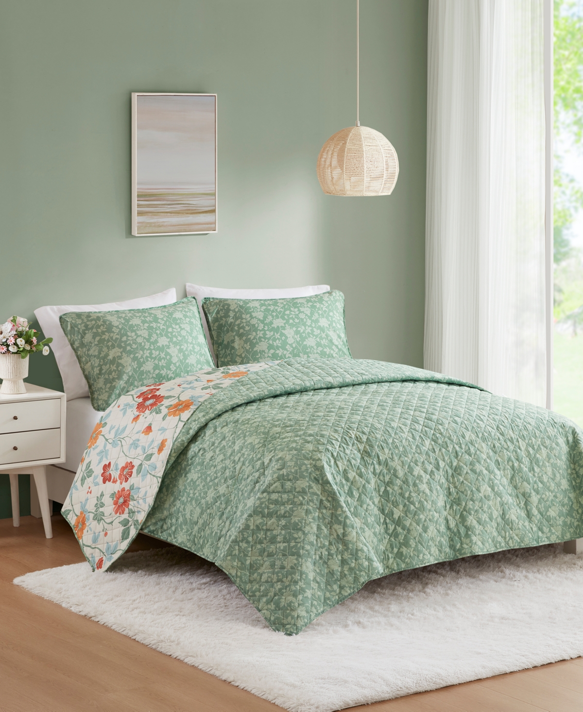 Addison Park Rosalie Floral 3-pc. Quilt And Tote Set, Twin In Multi