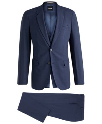 Men's Slim-Fit Three Piece Checked Suit