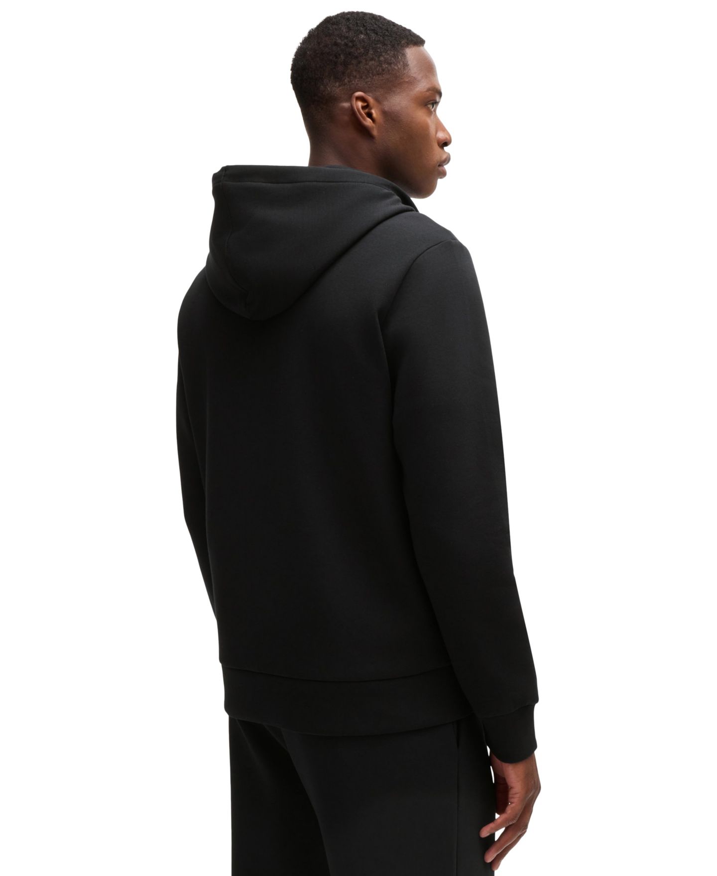 Мужское худи Hugo Boss Logo Print Zip-Up, цвет: Чёрный — фото 3
