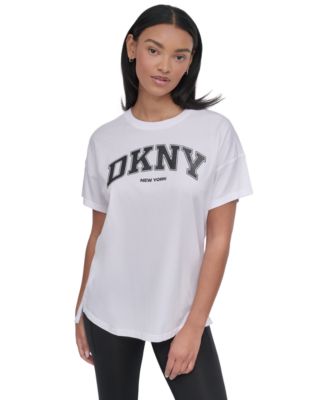 DKNY - Women's Glitter Logo Varsity T-Shirt