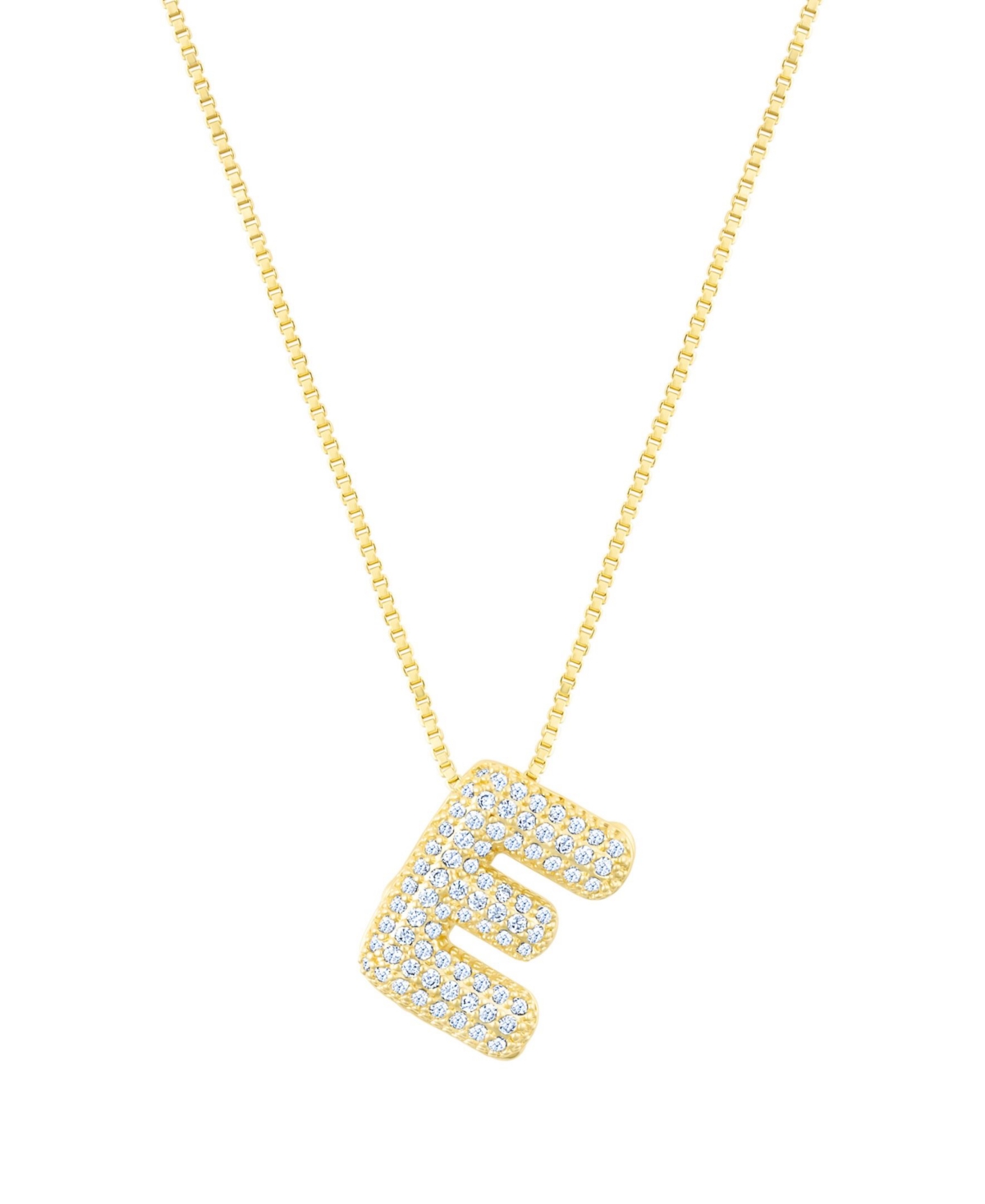 Adornia Gold Pave Bubble Letter Necklace