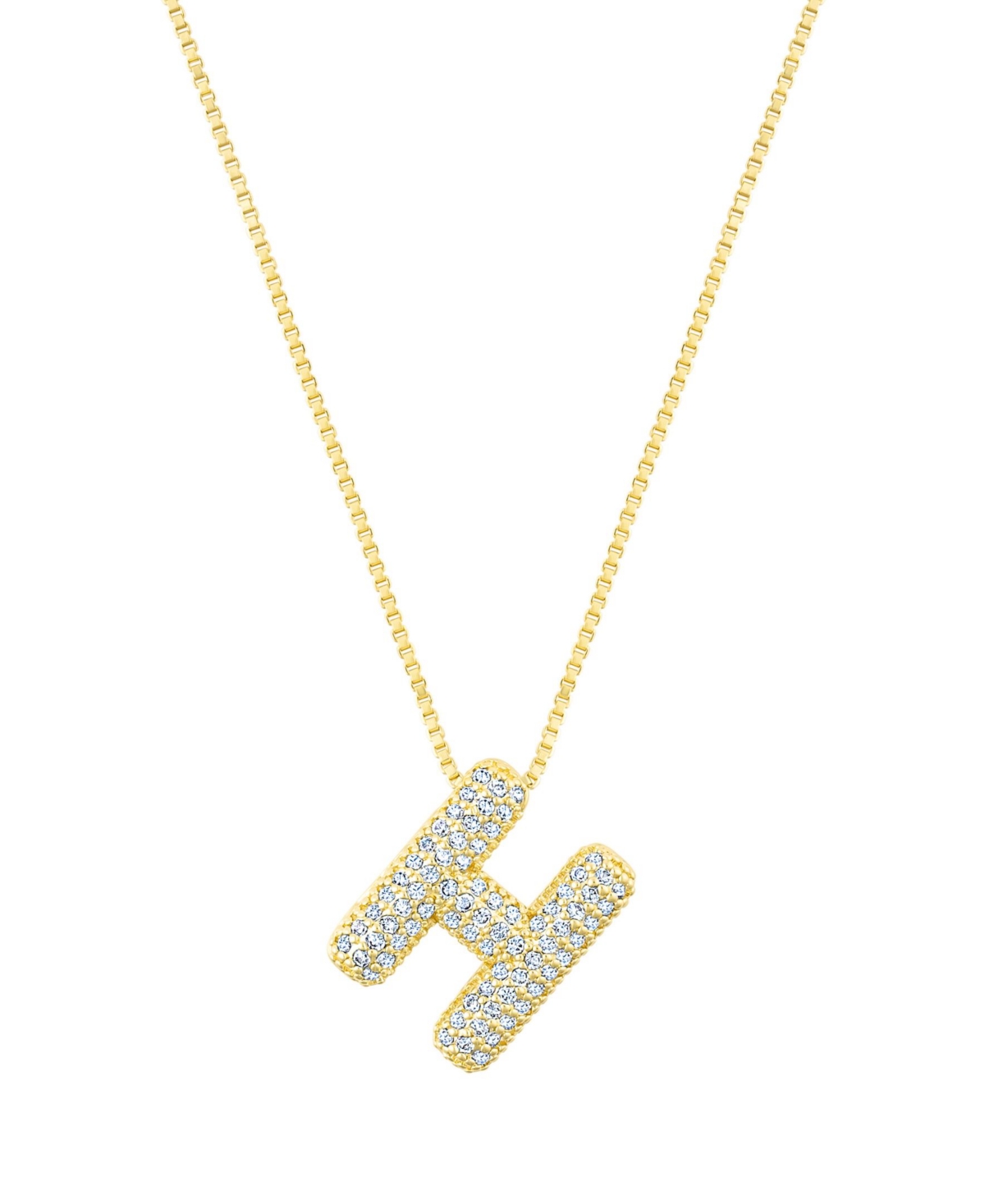 Adornia Gold Pave Bubble Letter Necklace