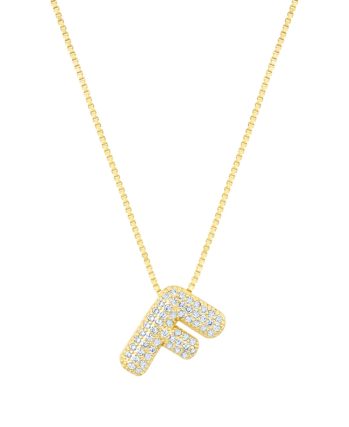 Adornia Gold Pave Bubble Letter Necklace