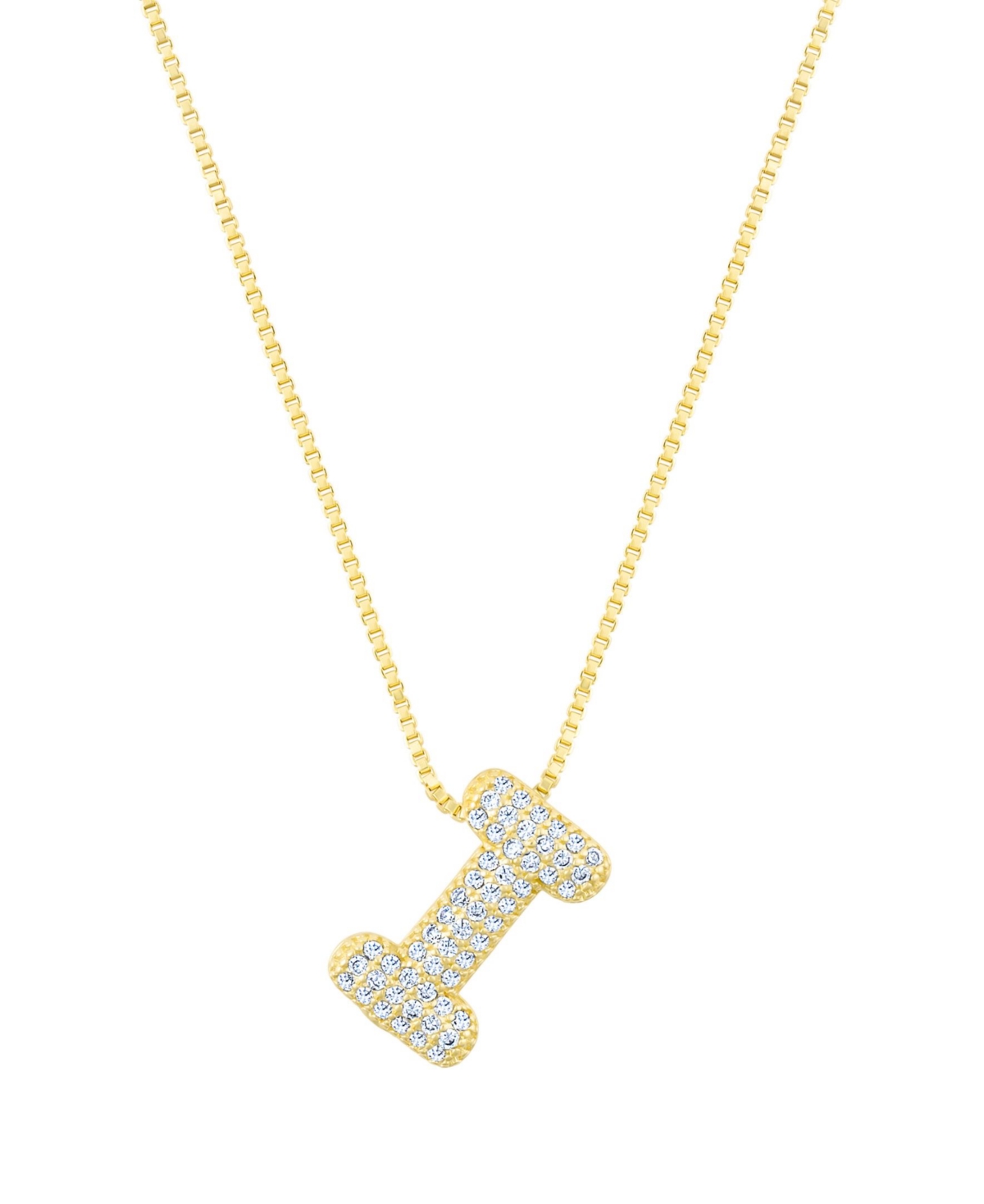 Adornia Gold Pave Bubble Letter Necklace
