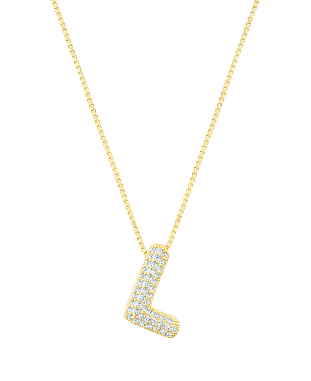 Adornia Gold Pave Bubble Letter Necklace
