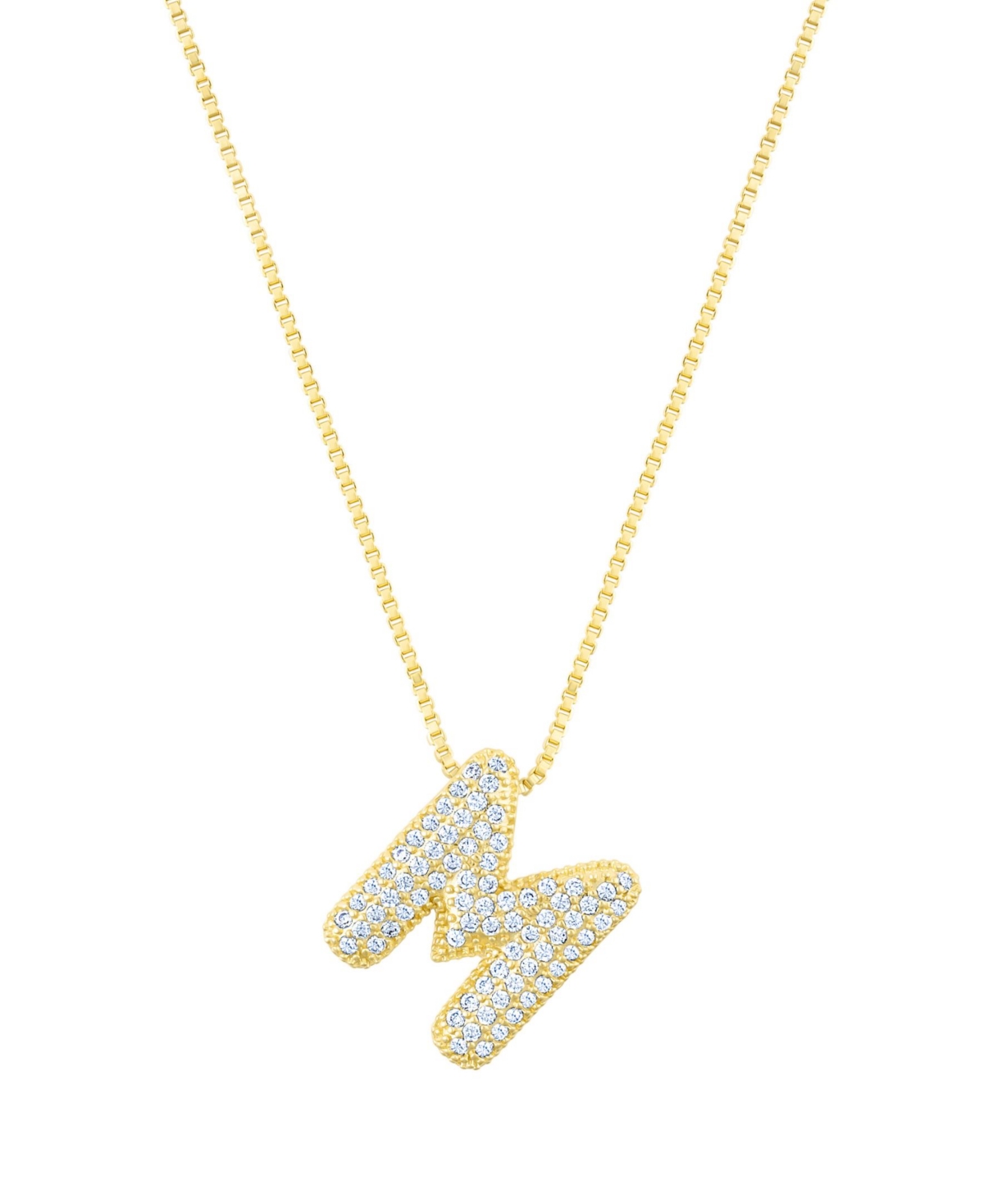 Adornia Gold Pave Bubble Letter Necklace