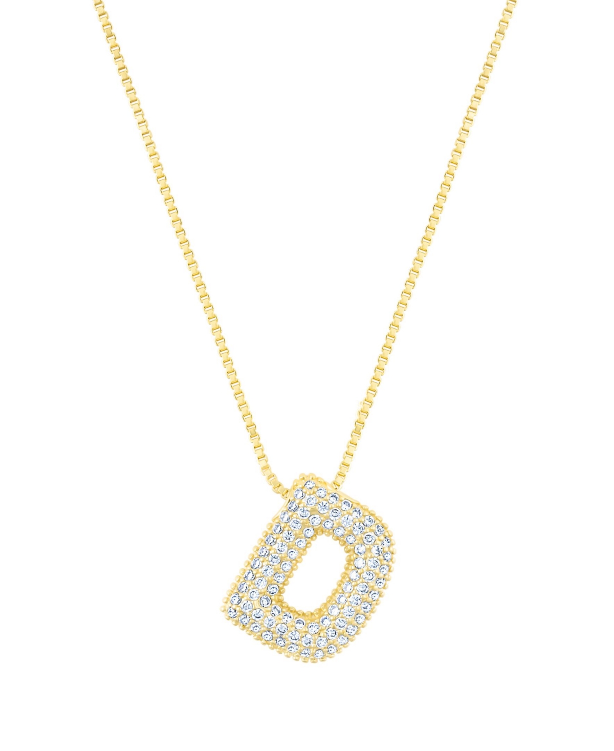 Adornia Gold Pave Bubble Letter Necklace