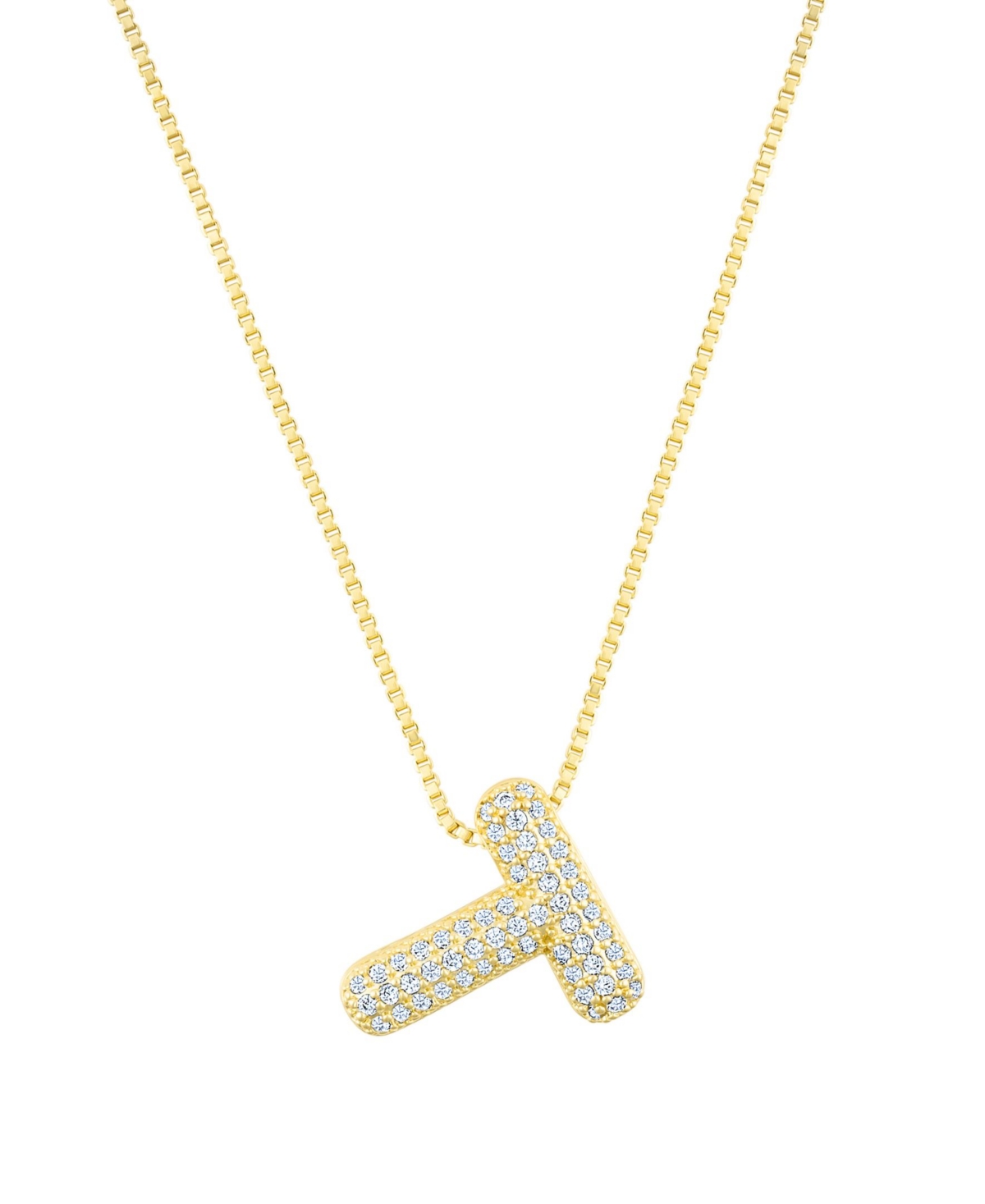 Adornia Gold Pave Bubble Letter Necklace