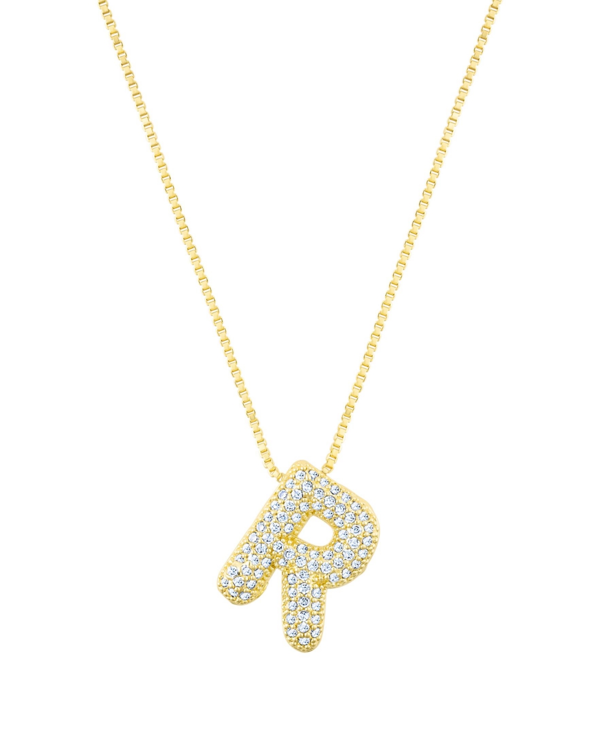 Adornia Gold Pave Bubble Letter Necklace