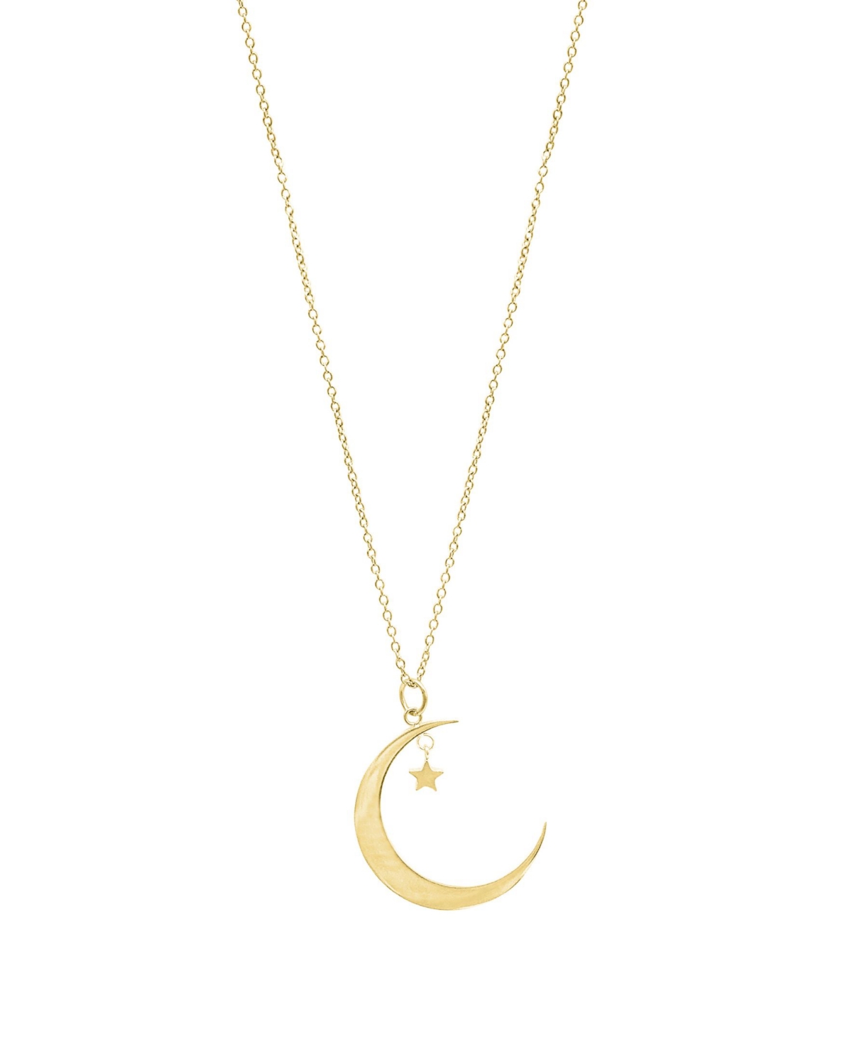 Adornia 14k Gold Plated Hanging Moon And Star Necklace In Gold