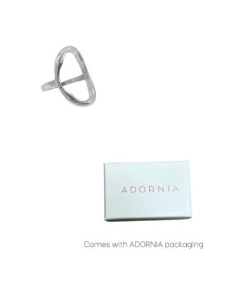 Silver Open Hammered Oval Ring