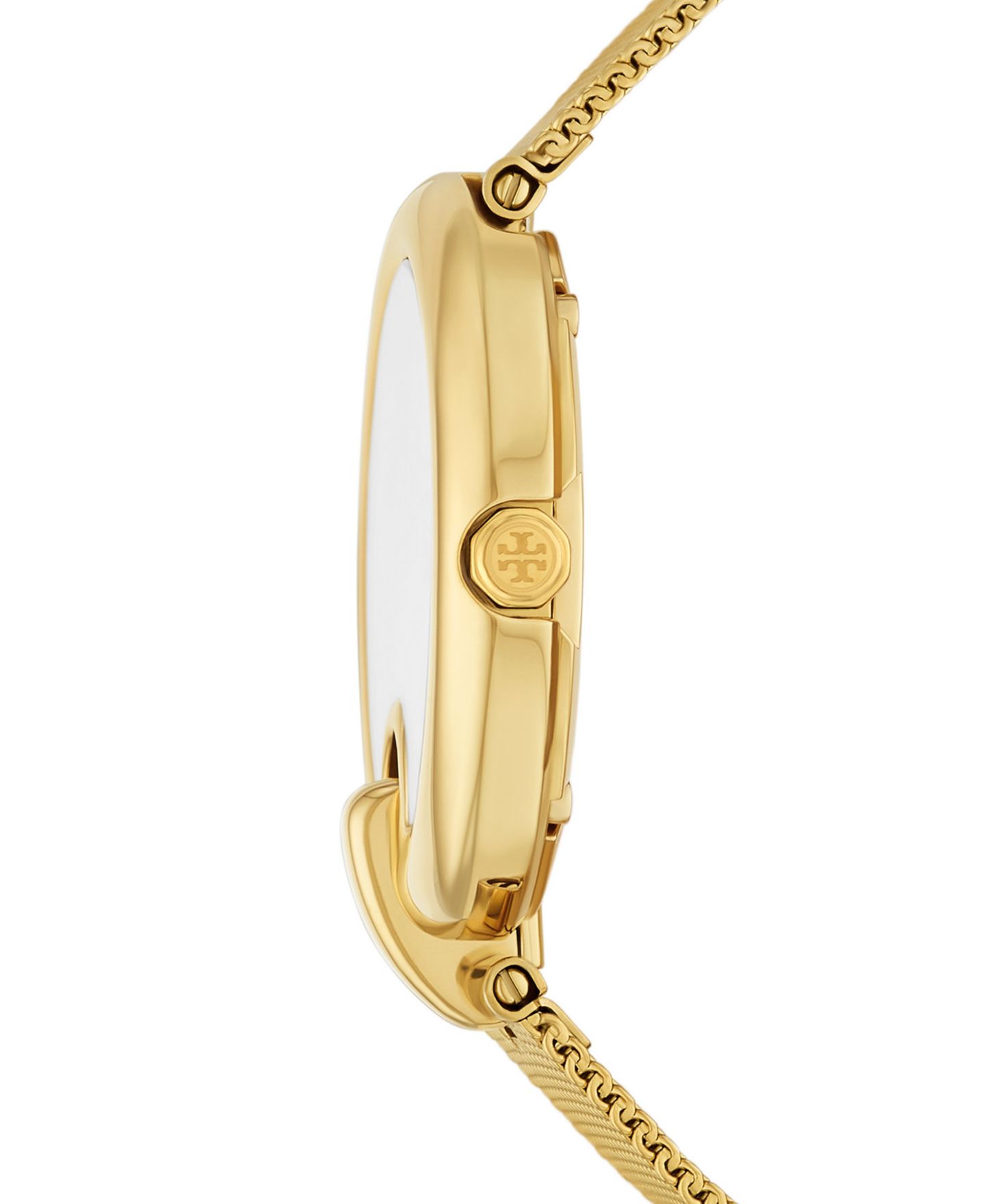 Женские часы Tory Burch The Pierced Gold-Tone Stainless Steel Mesh Bracelet Watch 36mm — фото 2