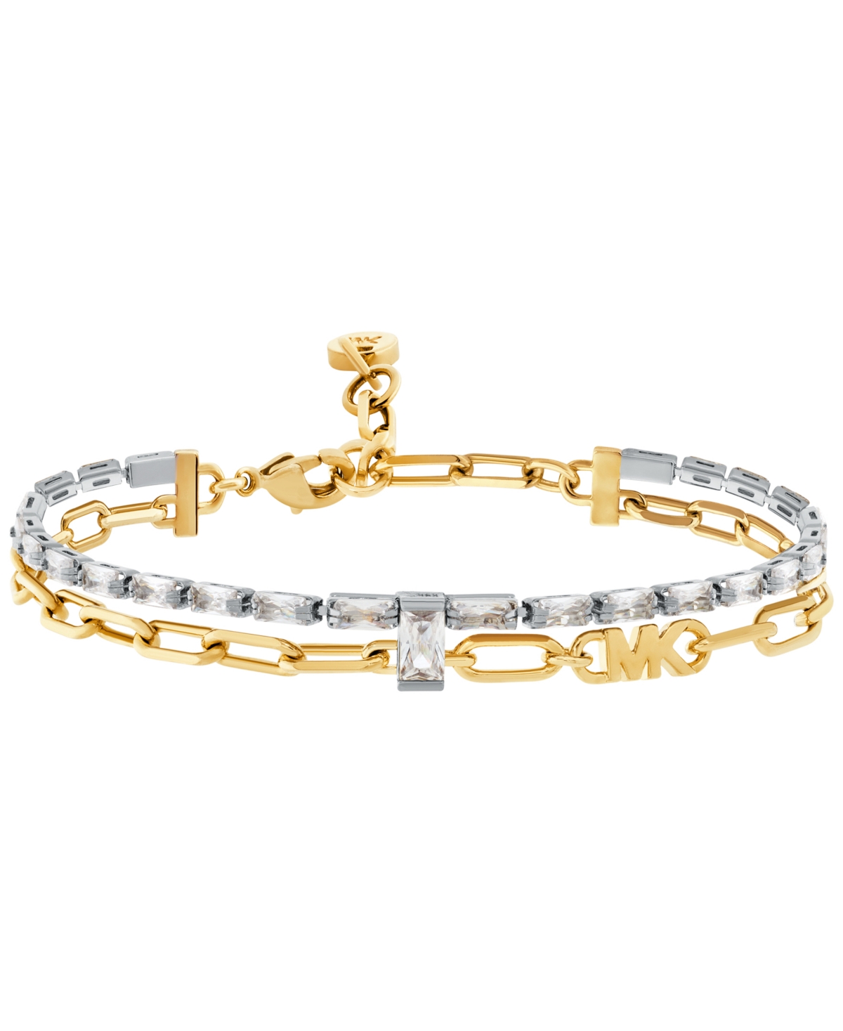 14K Gold-Plated Brass Mixed Chain Bracelet - Gold
