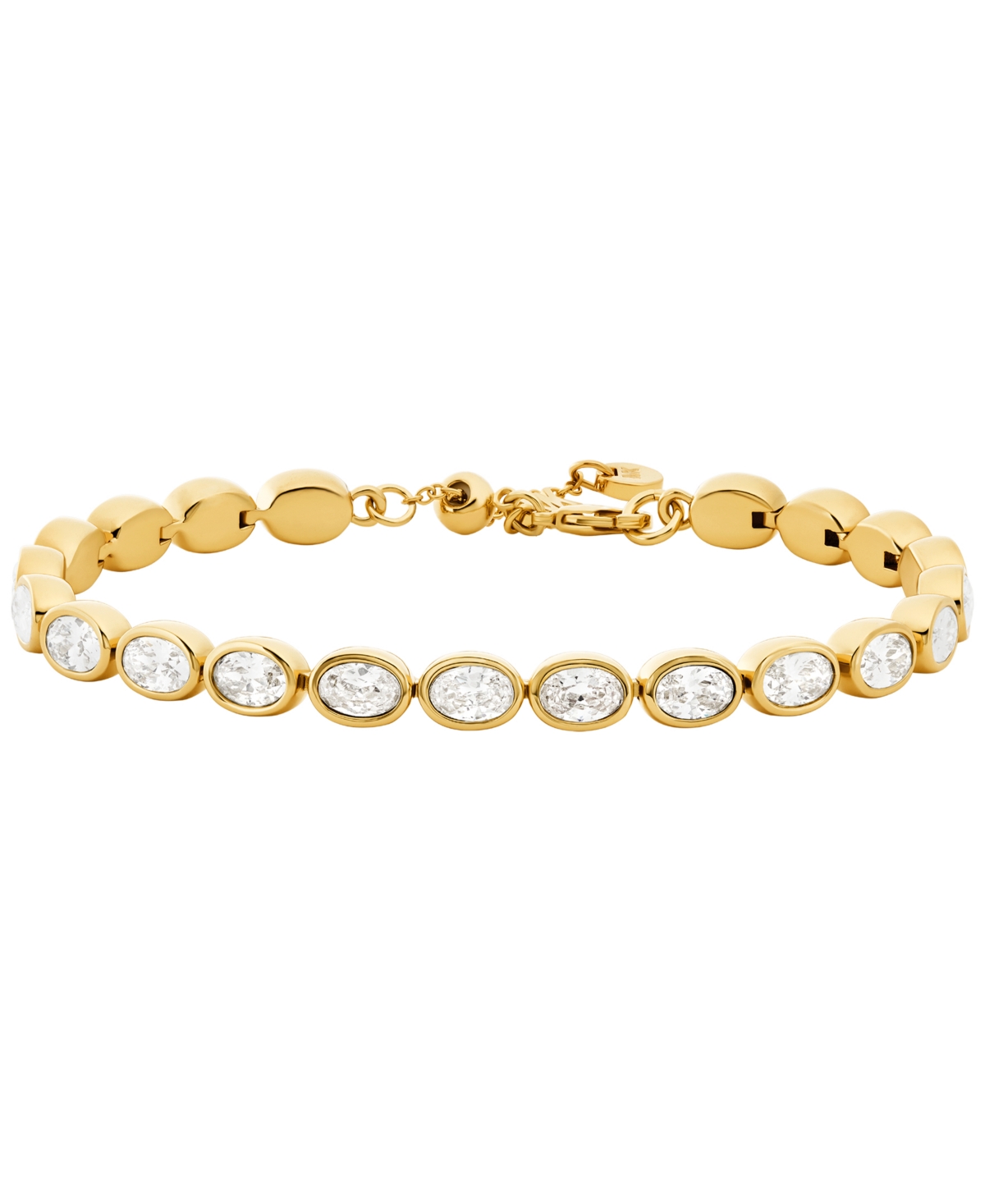14K Gold-Plated Brass Bezel-Set Bracelet - Gold
