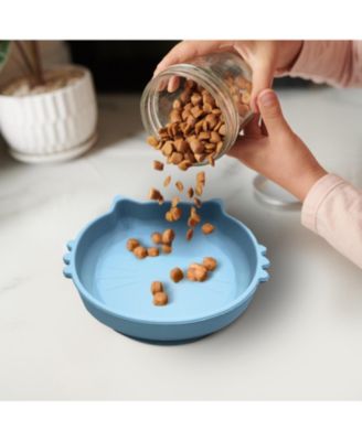 Cat Shaped Silicone Pet Bowl with Non-Slip Suction Base