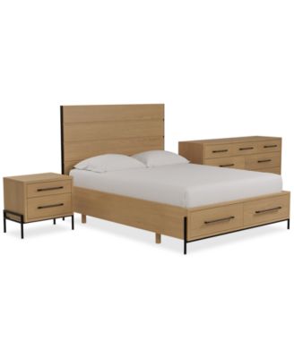 Linstead 3-Pc. King Panel Storage Set (Bed, Dresser & Nightstand), Created for Macy's