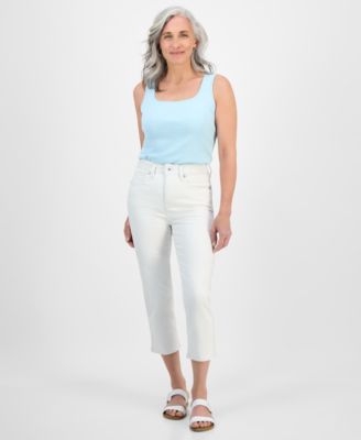 Style & Co - Petite High-Rise Cropped Straight-Leg Jeans, Exclusively at Macy's