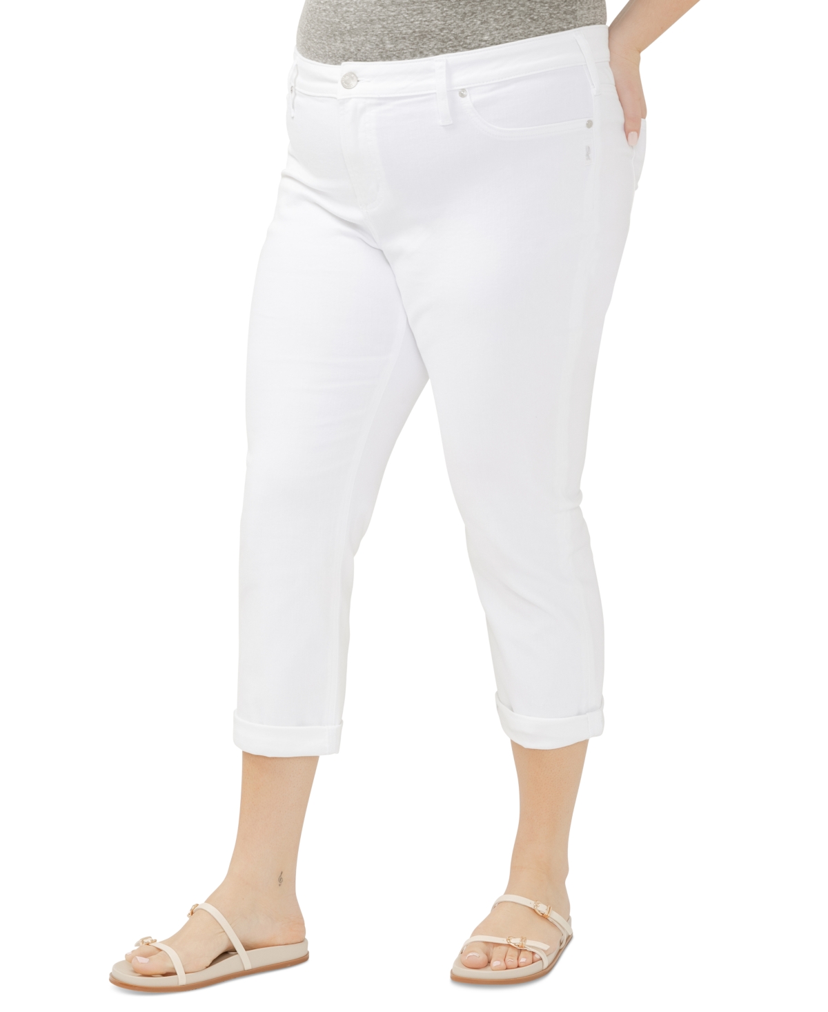 Shop Silver Jeans Co. Plus Size Elyse Mid Rise Comfort Fit Capri Jeans