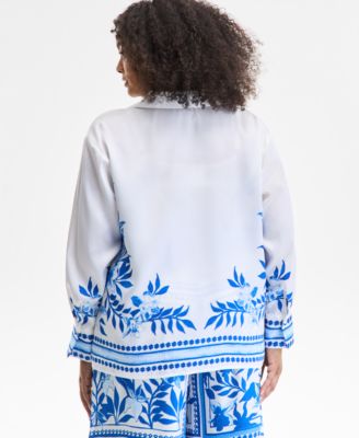 Plus Size Floral-Print Blouse, Exclusively at Macy's