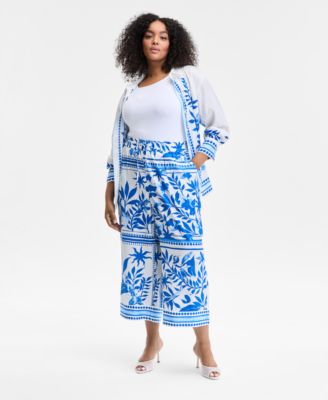 I.N.C. International Concepts - Plus Size Drawstring Wide-Leg Pants