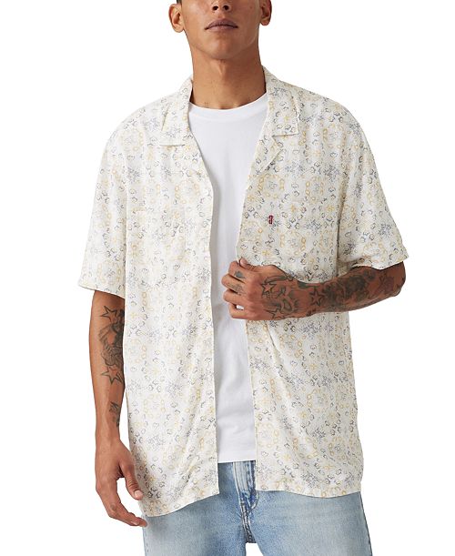 alfani Levi's Men's Relaxed-Fit Camp Collar Shirt Men's Fashion & Accessories