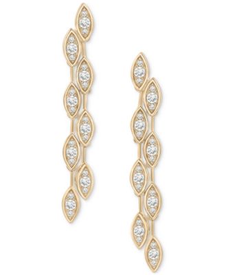 Diamond Long Drop Earrings (1/2 ct. t.w.) in 14k Gold or 14k White Gold, Exclusively at Macy's