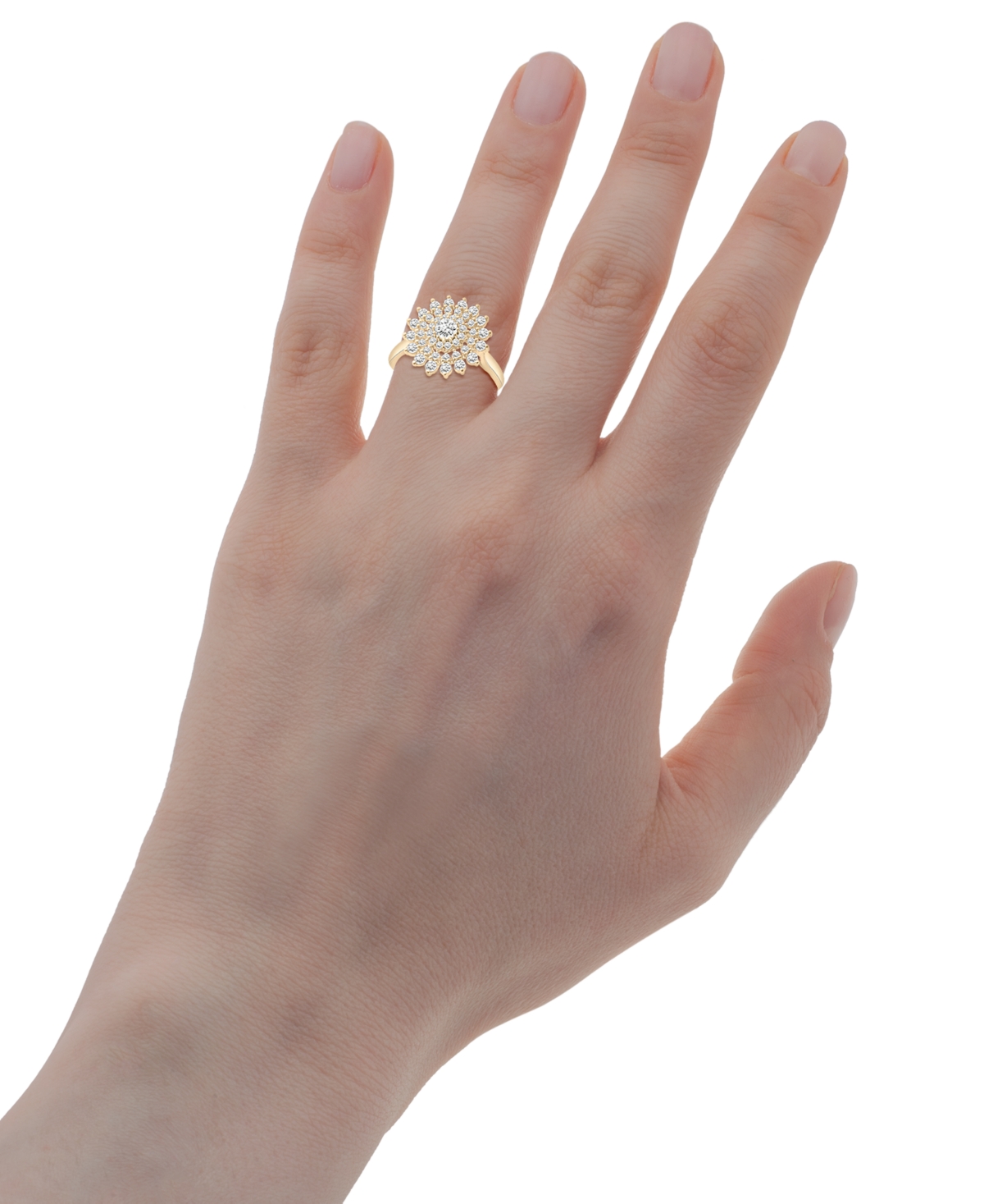 Wrapped In Love Diamond Flower Cluster Ring (1 Ct. T.w) In 14k Gold, Exclusively At Macy's In Yellow Gold