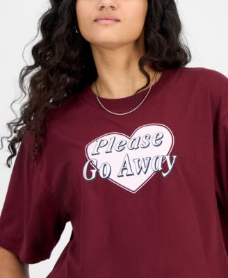 Juniors' Cropped Go Away T-Shirt