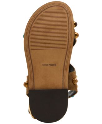 Women's Linear Embellished Strappy Footbed Sandals