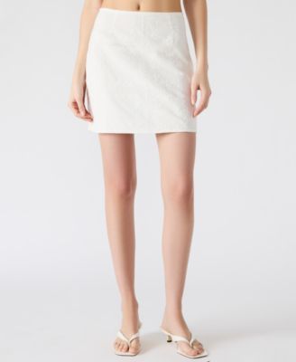 Steve Madden - Women's Crissy Embroidered Cotton Mini Skirt