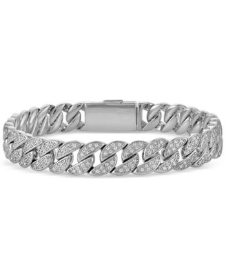 Macy's - Diamond Cuban Link Bracelet (2 ct. t.w.) in Sterling Silver