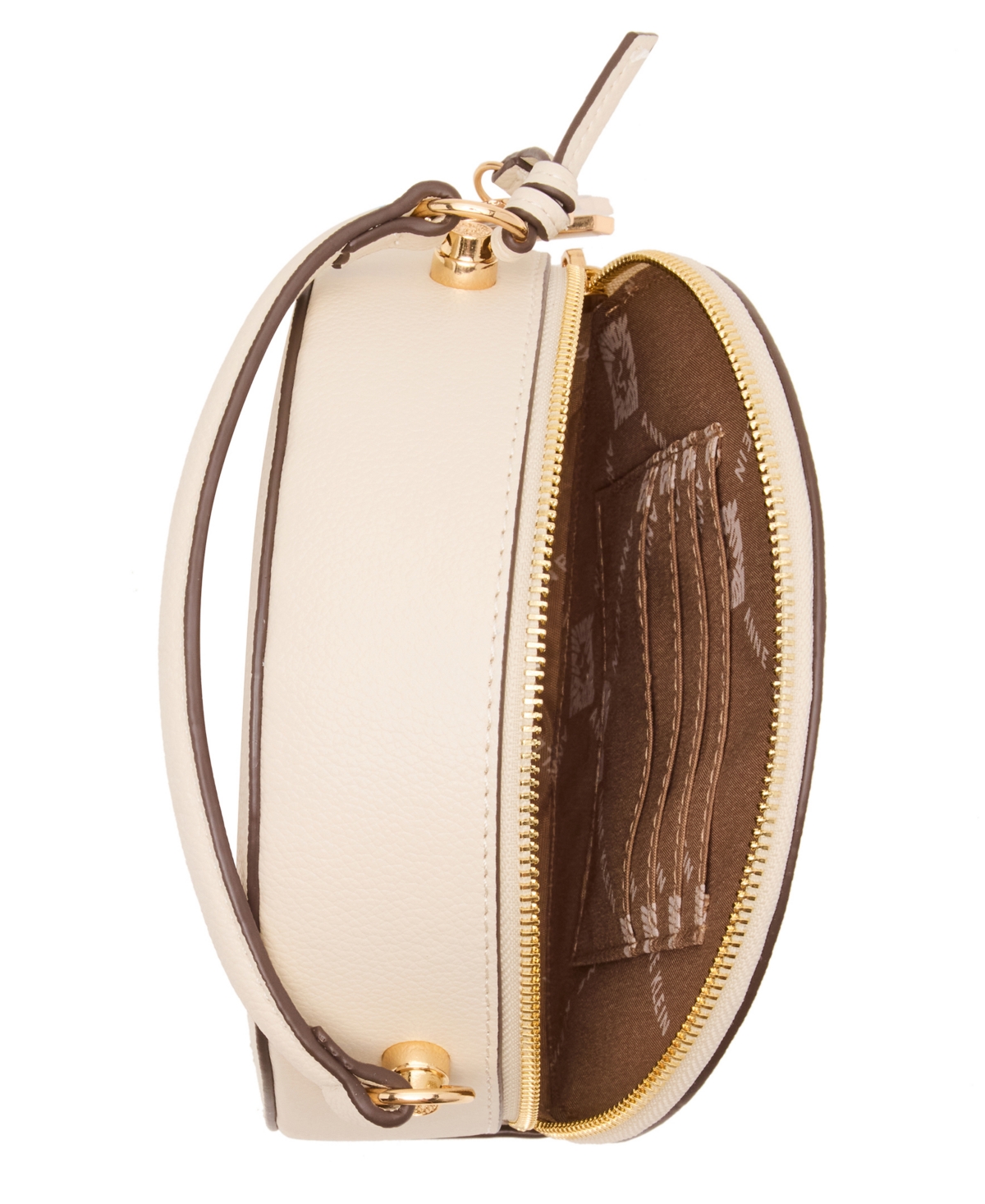 Shop Anne Klein Cork Circle Small Crossbody Bag In White