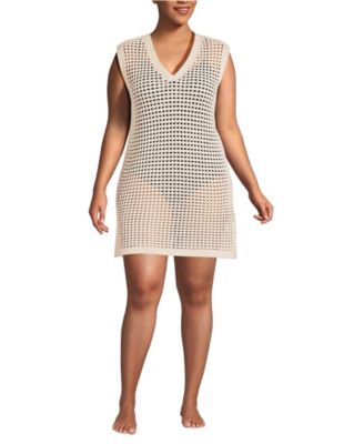 Plus Size Open Knit Cover-up Dress