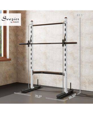 Adjustable Squat Rack with Pull Up Bar and Barbell Bar Bench Press