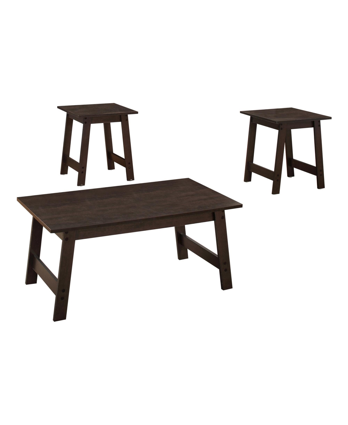 Contemporary Set of Three Coffee Tables for Functional Accent - Espresso