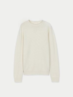 Men's Rolled Neck Cashmere Sweater White