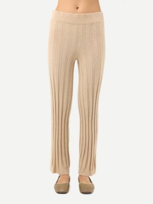 Women's Textured Knit Cashmere Pants