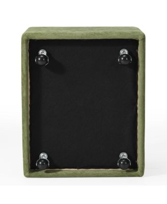 Modern Upholstered Chenille Armless Dining Chairs With Casters