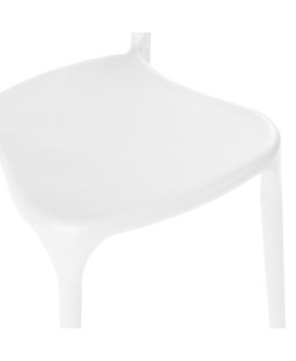 Modern Stackable Resin Plastic Patio Dining Chair (Set of 4)