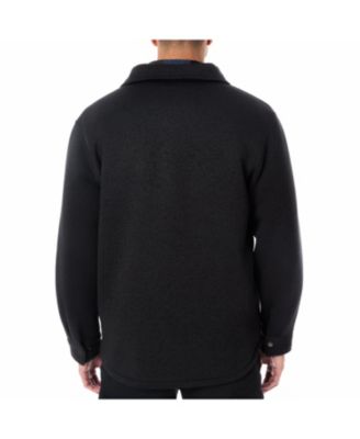 Men's Sherpa-Lined Sweater Fleece Snap Closure Shirt-Jacket