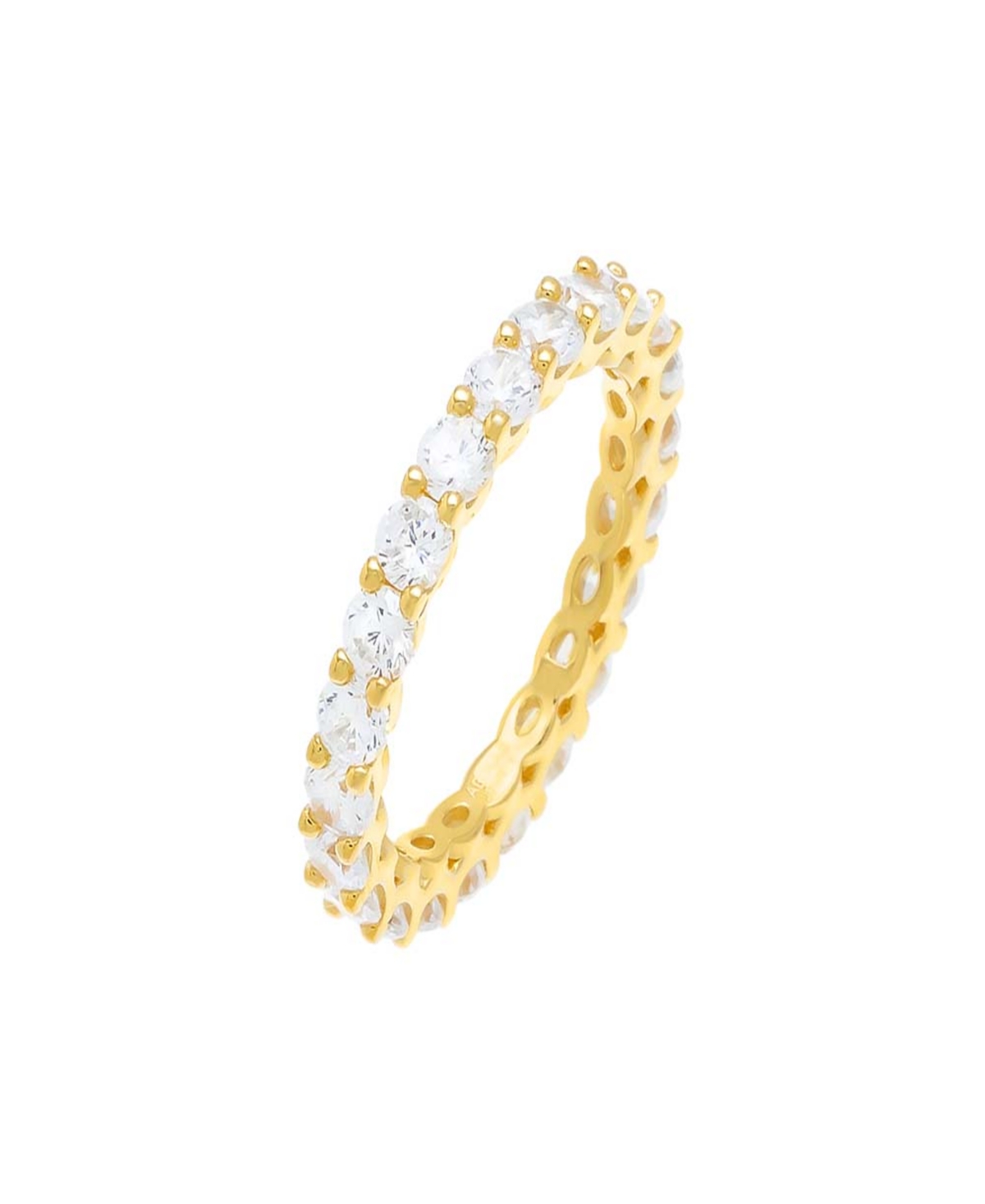 Round Cubic Zirconia Eternity Band Ring - Gold