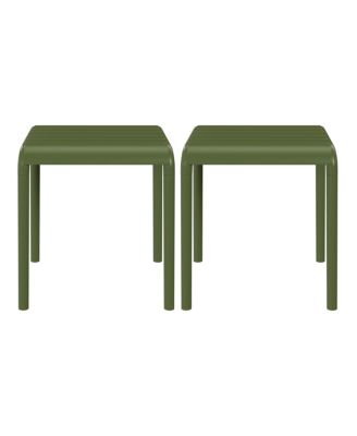 Plastic Modern Outdoor Patio Accent Side Tables (Set of 2)